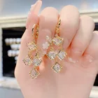 Модные серьги Стразы для женщин Роскошные циркониевые бриллиантовые Изящные ювелирные изделия женские модные длинные серьги-гвоздики подарки