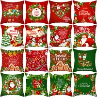 cartoon santa snowman cushion cover sofa decor for home christmas ornament xmas gift navidad pillow case red blue pillow covers