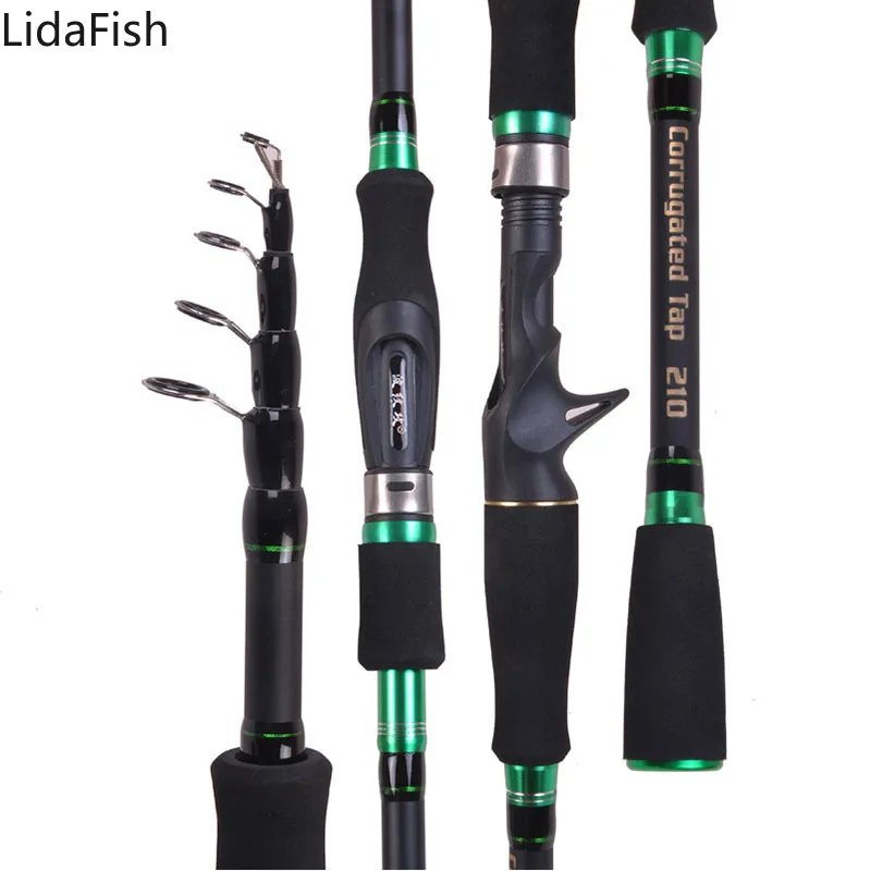 

1.8M 2.1M 2.4M 2.7M Carbon Rod Telescopic Fishing Rod Casting Spinning Rod Travel Rod Fishing Tackle