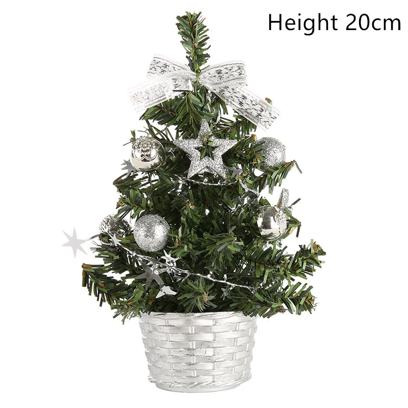 Silver no light 20cm 15/20 Вт, 30 Вт, 40 см Настольный Штатив СВЕТОДИОДНЫЙ Рождественская елка Ночной светильник украшения светильник сосна Мини Рождественская елка Рождественские украшения подарок на год - Цвет: Silver no light 20cm