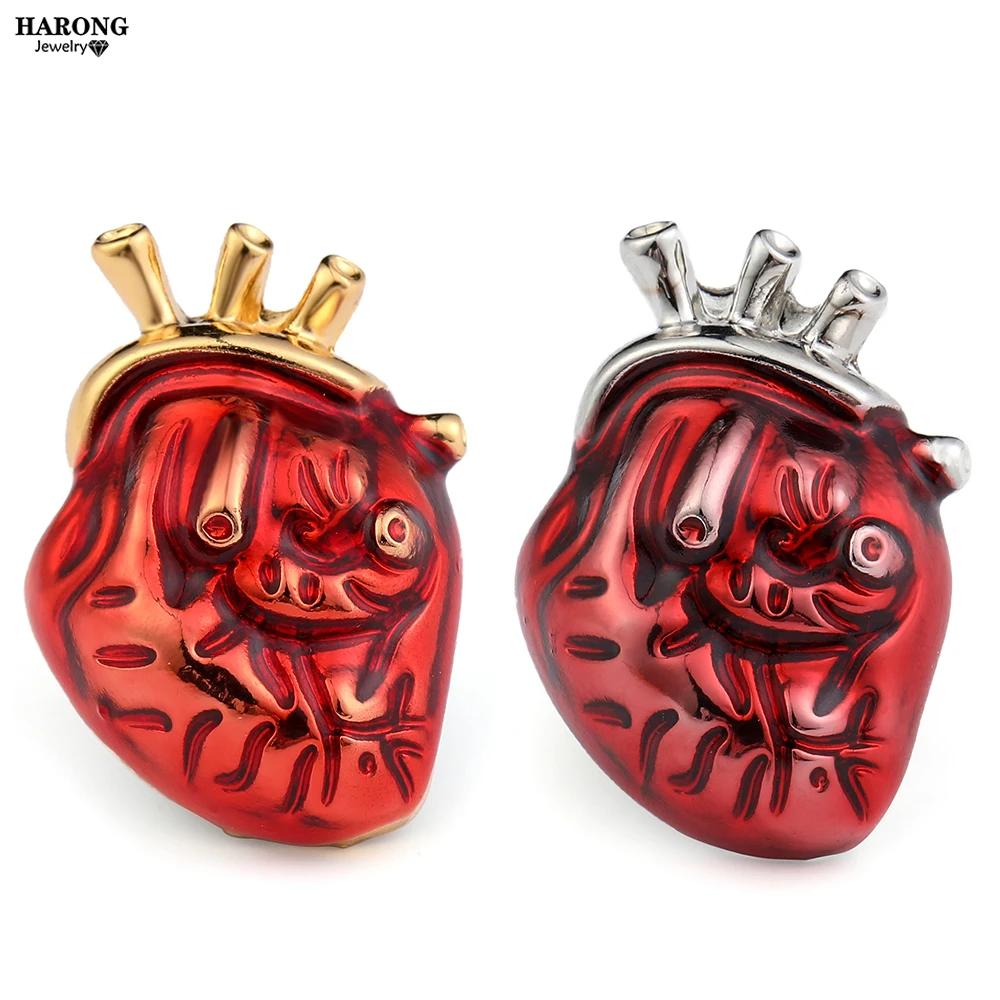 

Harong Red Enamel Anatomical Heart Brooches Lapel Badge Doctor Nurse Professional Uniform Pins for Medical Student Brooch Gift