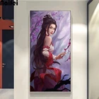 Алмазная живопись 5D сделай сам, полноразмернаякруглая вышивка крестиком, мозаика в ретро стиле для девушек, домашний декор, настенная живопись