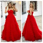 HONGFUYU ТРАПЕЦИЕВИДНОЕ милое красное платье для выпускного вечера 2022 платье формат Многоярусное Тюлевое индивидуальное платье Вечерние наряды на молнии