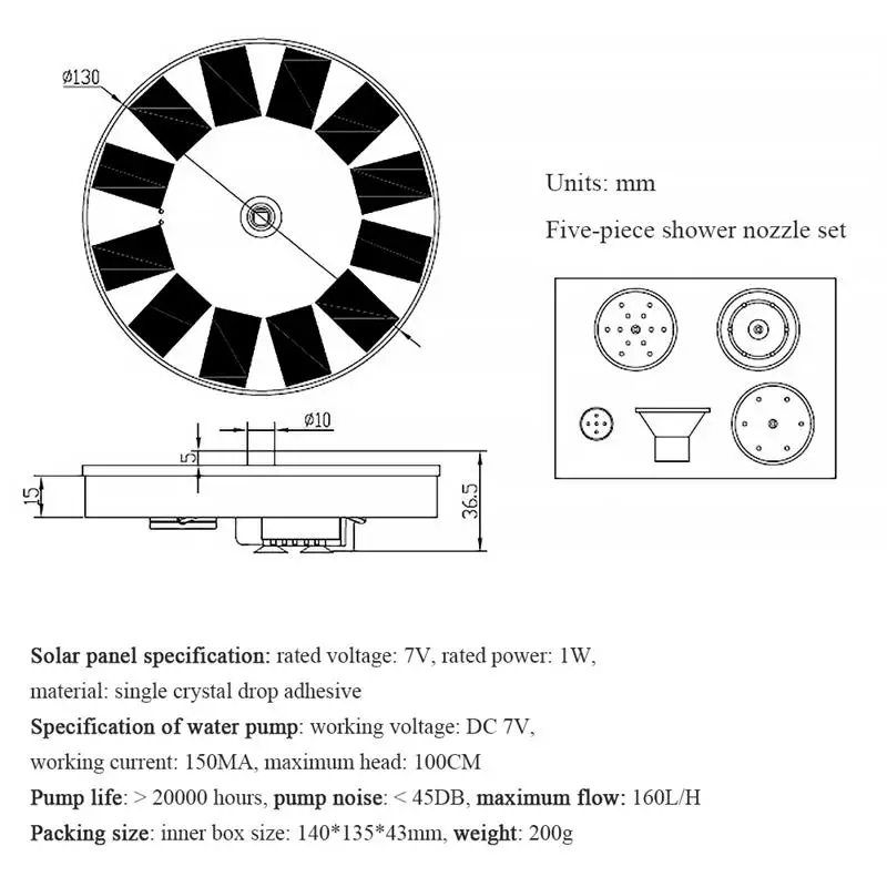

7V Suspended Outdoor Pool Solar Fountain For Garden Decoration Pool Pond Outdoor Solar Panel Solar Fountain Pool Pond Waterfall