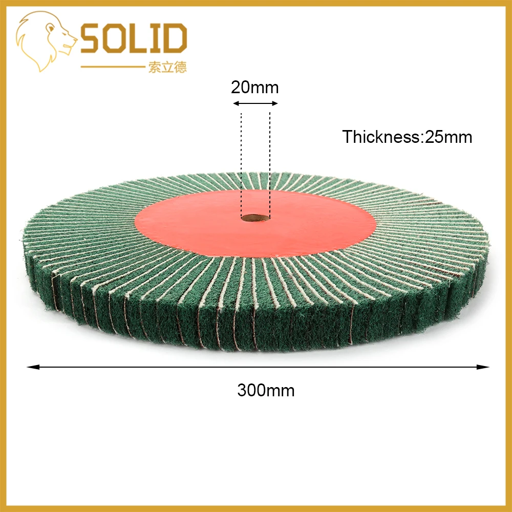 

Abrasive Grinding Flap Wheel Non-woven Flap Grinding Disc Bore 20mm for Metal Polish Scouring Pad Green Thickness 25mm