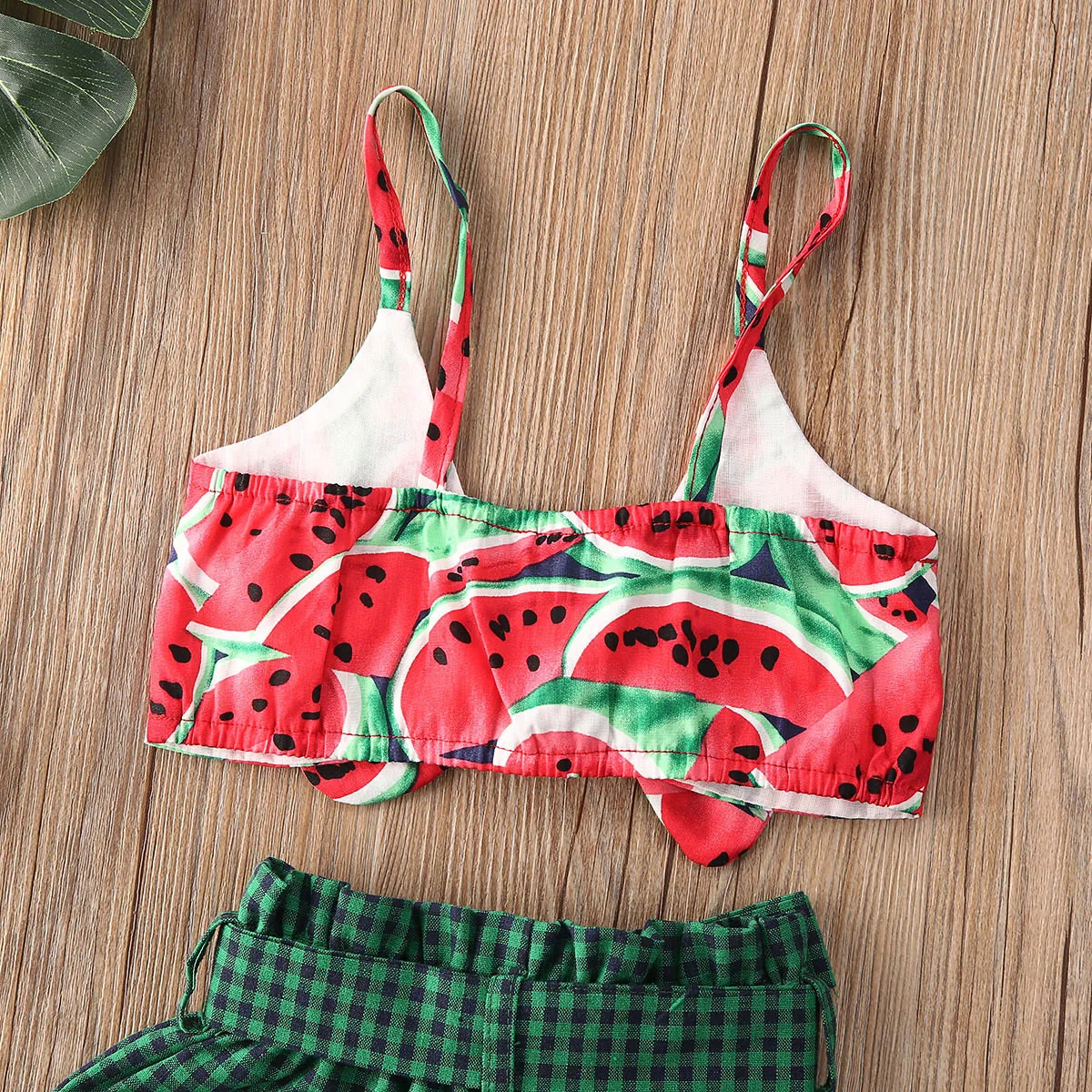 Летняя одежда Emmababy для маленьких девочек жилет с бантом в виде арбуза