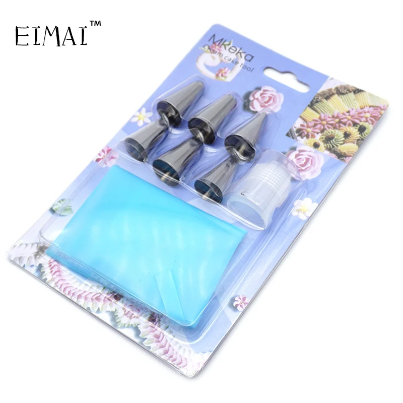 Инструменты для торта силиконовый кондитерский мешок обледенения крема с 6 шт.