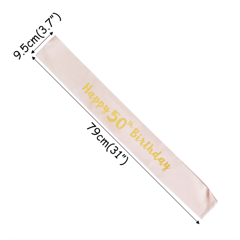 1pcs 50 sash 30, 40, 50, украшения для дня рождения, для взрослых, хрустальные стразы, тиара, корона принцессы, ободки для волос, аксессуары, украшение на 30 лет - Цвет: 1pcs 50 sash