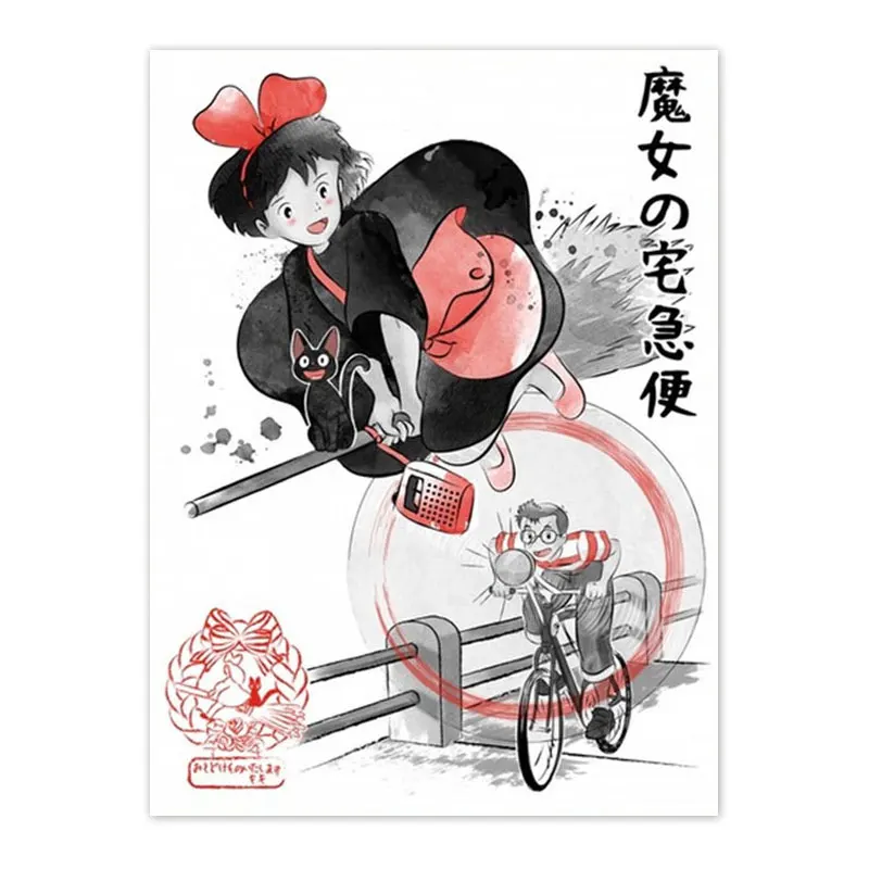 

Kiki s Delivery Service Spirited Away Miyazaki Hayao Studio Ghibli Anime Poster Canvas Painting Home Decoration Wall Art Picture