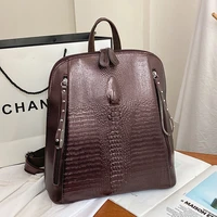 2021 new designer women backpacks ladies travel bagpack high quality crocodile pattern leather backpack casual school bags