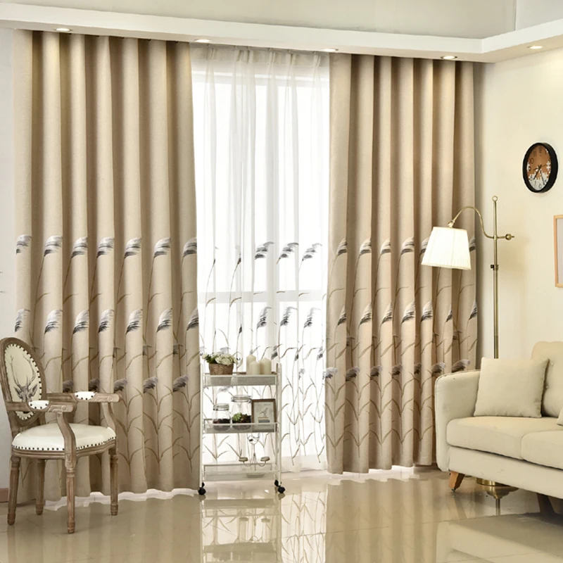 Льняные шторы WP113D в китайском пасторальном стиле с вышивкой занавески для