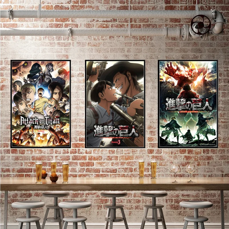 Картина на холсте из японского аниме атака Титанов художественные постеры и