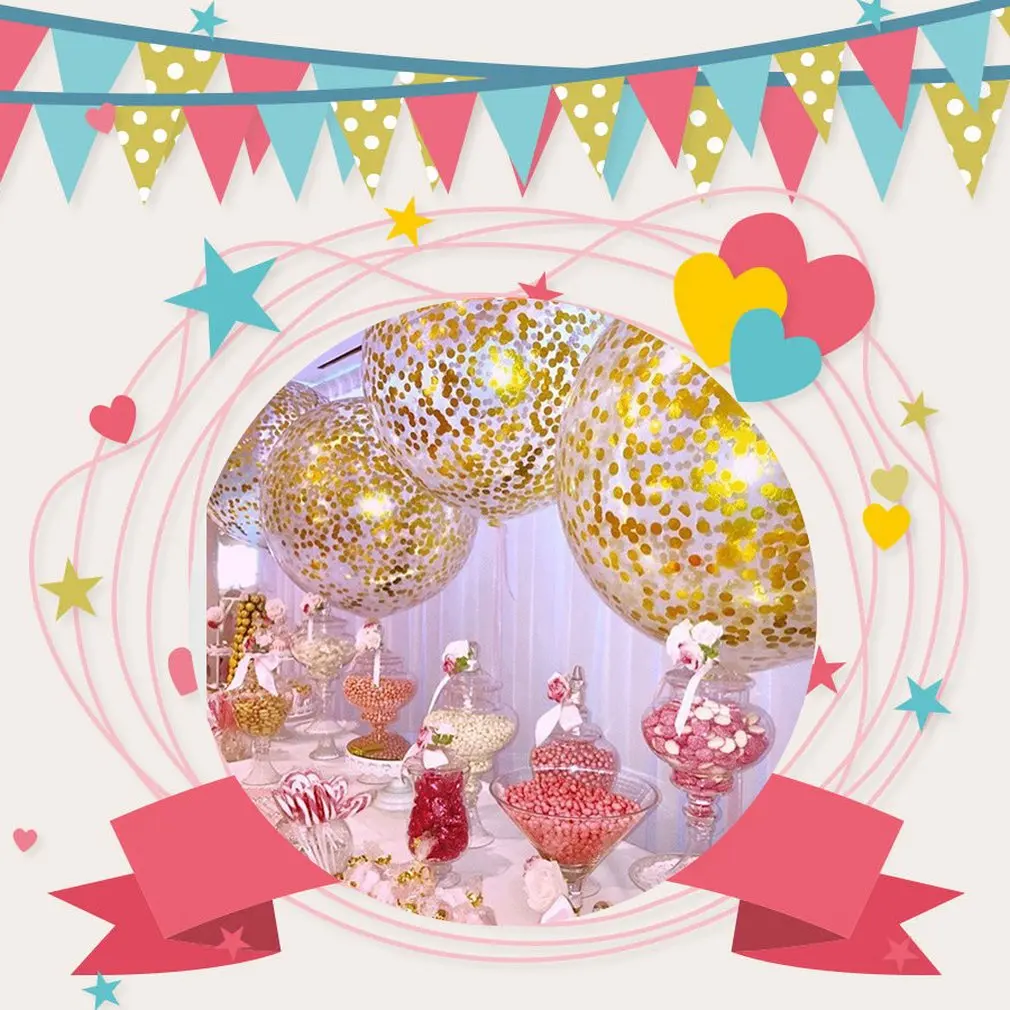 Очень большой круглый баллон с эмульсией 36 дюймов Алюминий фольга блестки