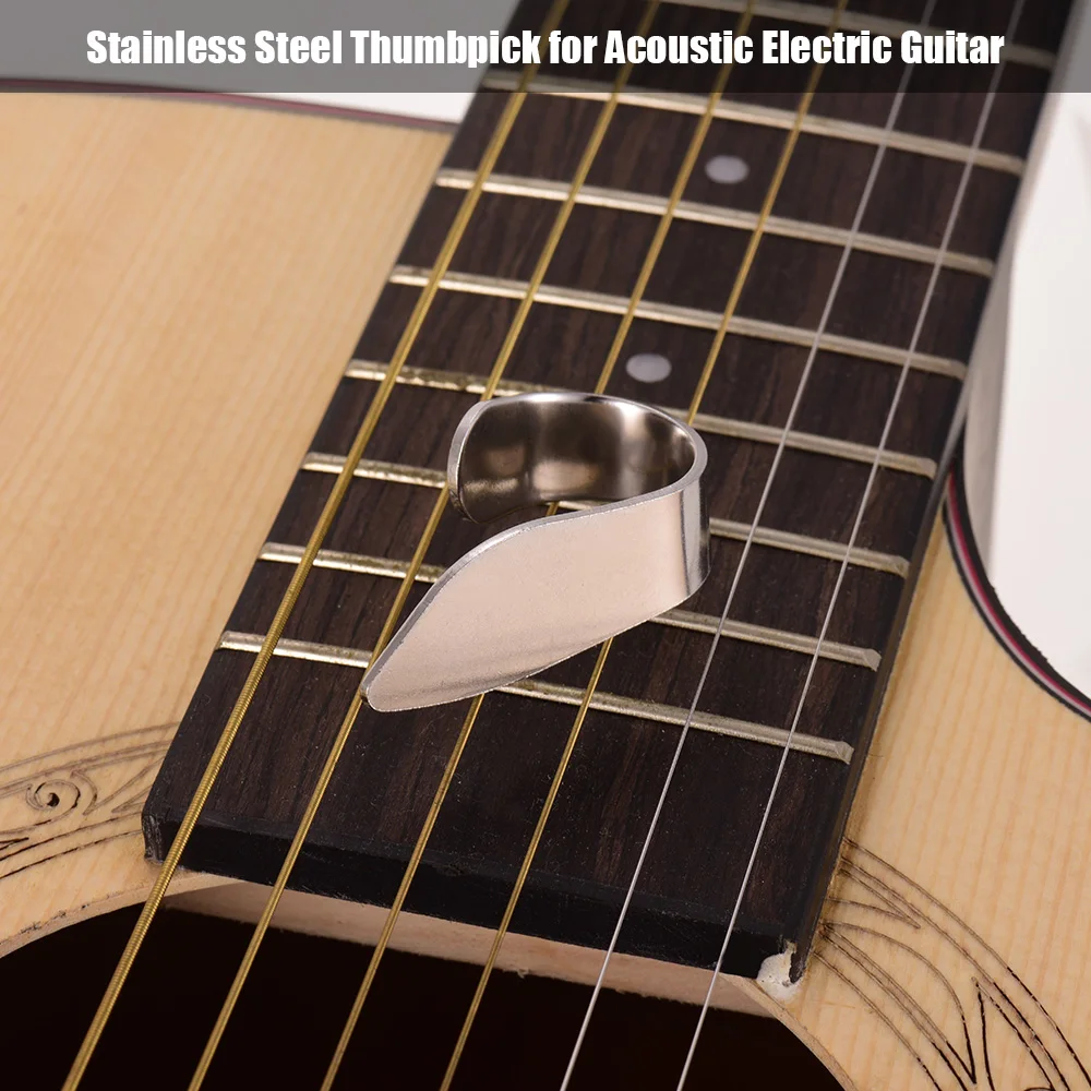 daumen finger gitarre pick edelstahl thumbpicks für akustische elektrische gitarre free global shipping