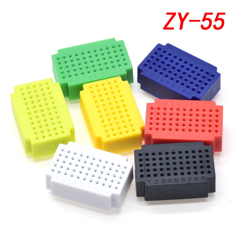 7pcs/1set ZY-25/55 ZY25 mini solderless breadboard PCB board test solder Free | Электронные компоненты и