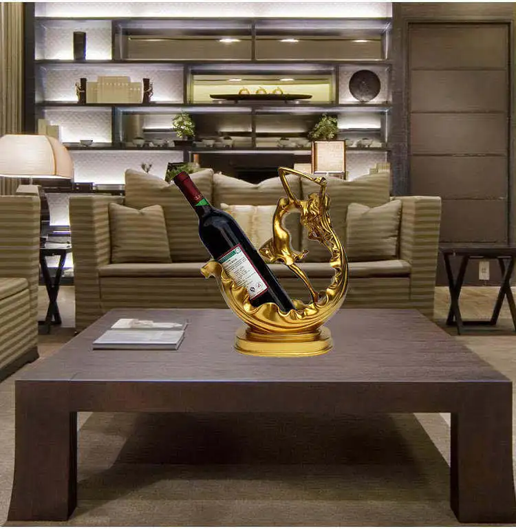 

Gold Red Wine Home Decoration Figurines Creative Dance Lady Resin Craft Home Decoration Furnishing Articles Wedding Decoration