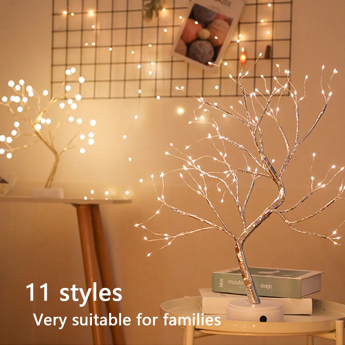 

LED Night Light Mini Christmas Tree Copper Wire Garland Lamp For Home Kids Bedroom Decor Fairy Lights Luminary Holiday lighting