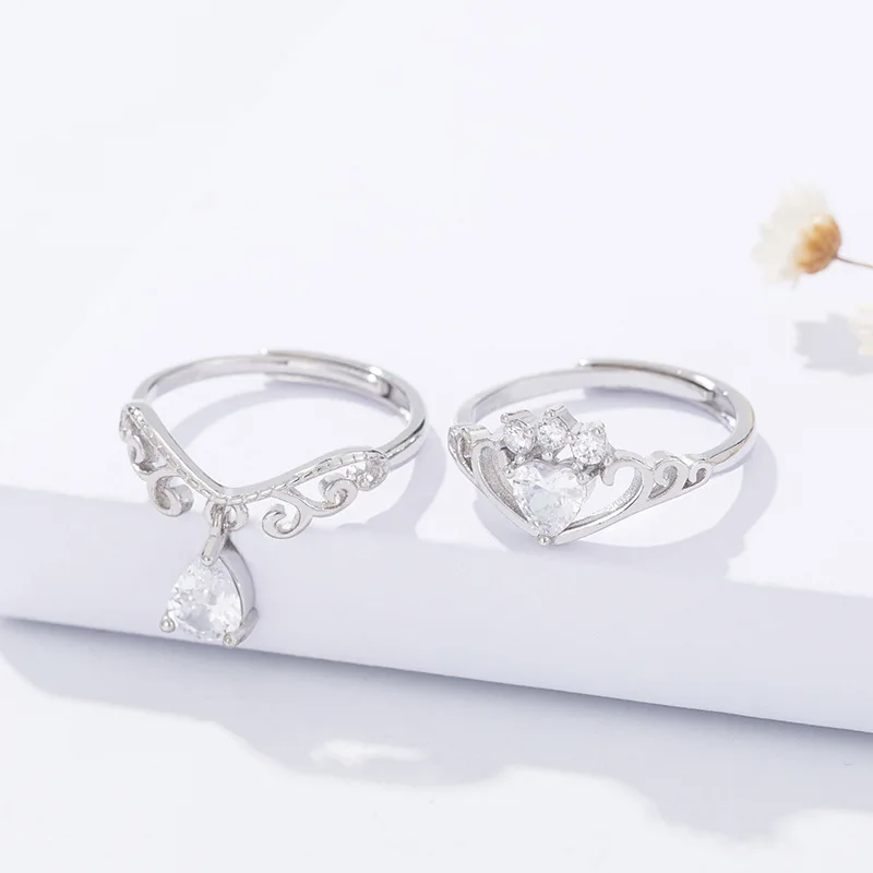 2021 Мода Новый Два в одном свадебные украшения комплект принцессы корона кольцо с