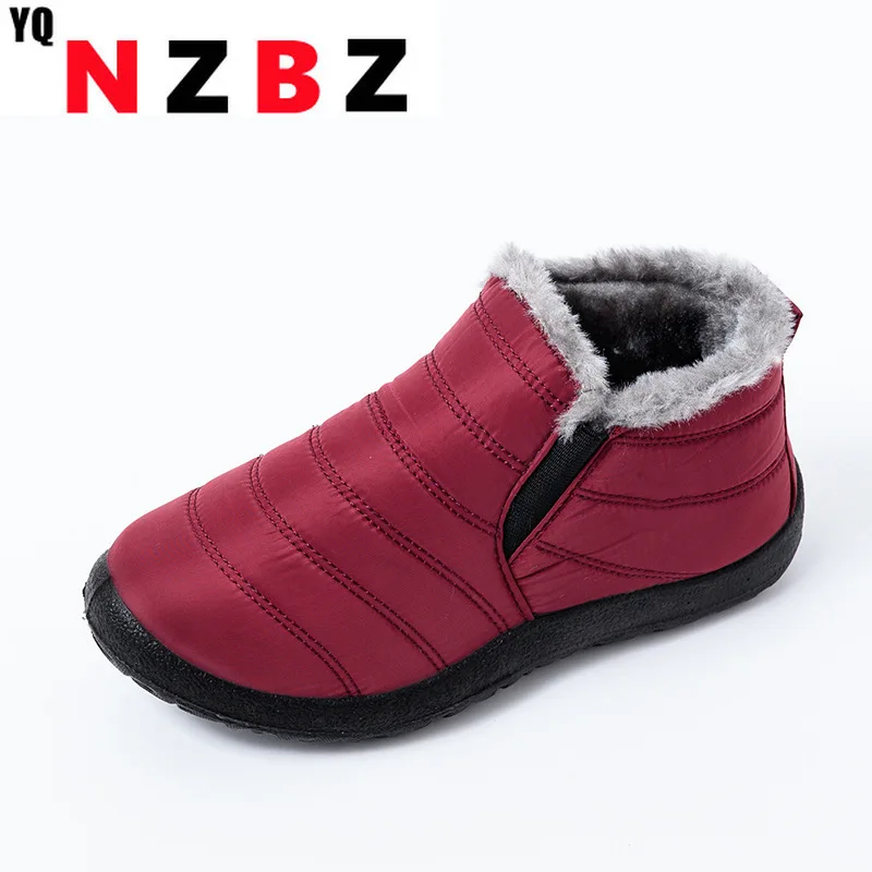 

Women Boots Ultralight Winter Shoes Women Ankle Botas Mujer Waterpoor Snow Boots Female Slip On Flat Casual Shoes Plush Footwear