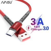 naisu 3a fast charging cable nylon micro usb type c data cable for huawei lg samsung xiaomi one plus phone charging cord 2021