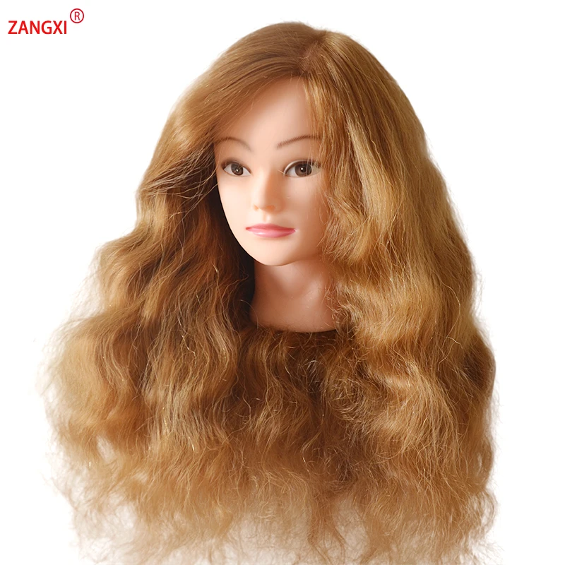 голова манекен 80% человеческого маникен с волосами для практики коса прическа