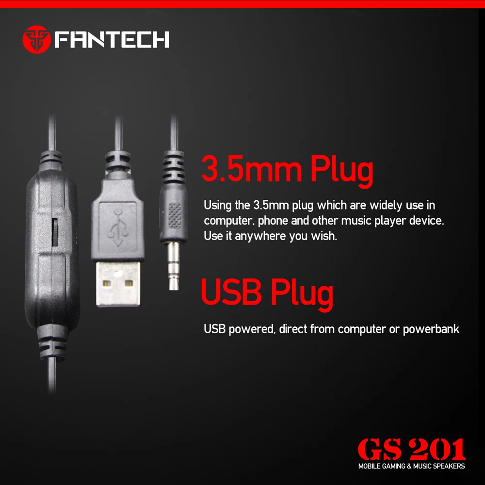 Fantech GS201 музыкальный динамик 3,5 мм и usb-разъем элегантный дизайн подходит для офиса и дома говорящий для ноутбука