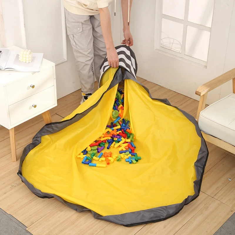 

Toy Storage Organizer and Play Mat,Toy Storage Basket,Drawstring Portable Container Storage Bin Floor Activity Organizer