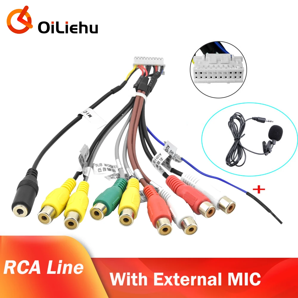 Автомобильный внешний микрофон OiLiehu Универсальный переходник с выходом RCA для