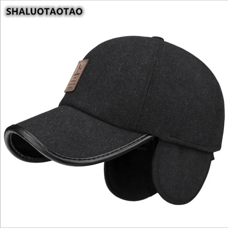 Мужская бейсболка SHALUOTAOTAO с регулируемым размером зимняя утепленная шапка