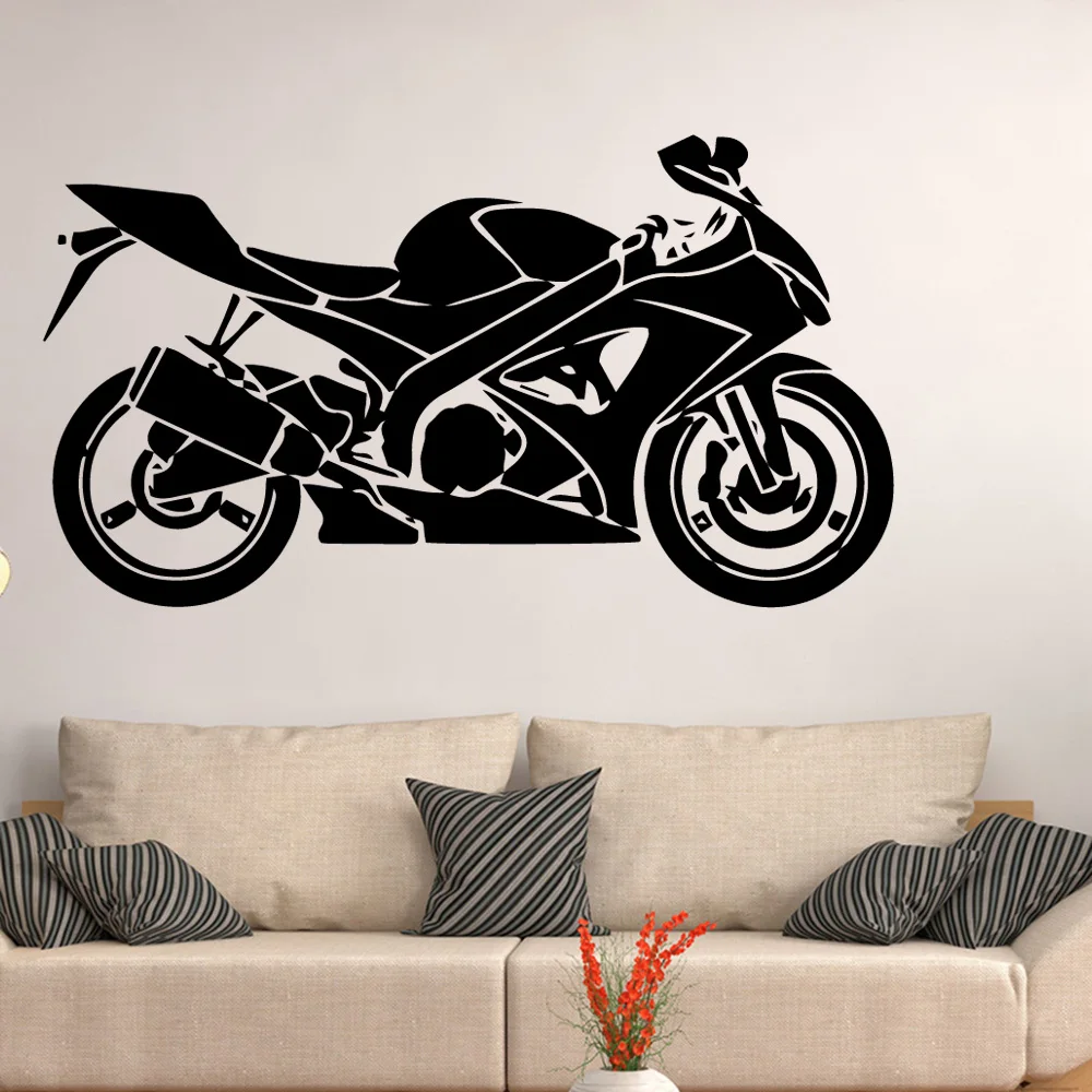 Захватывающие мотоцикл спортивные наклейки на стену самоклеющиеся виниловые