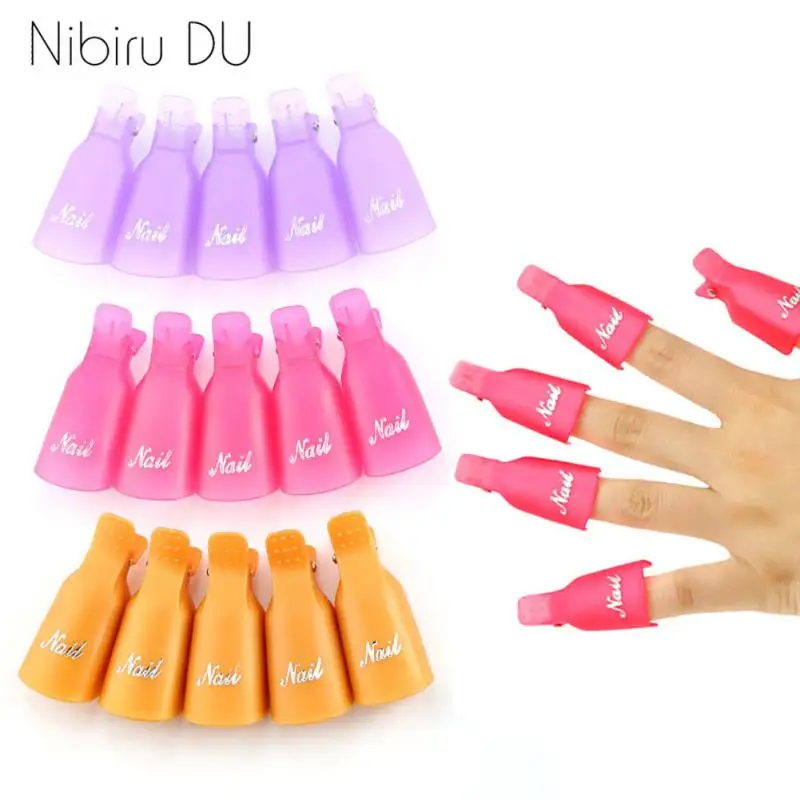 

10 Pcs Nail Art Soaking Cap Clip UV Gel Art Polishing Makeup Remover Clip Wrapped Nail Remover Tool Used To Remove Nail Polish