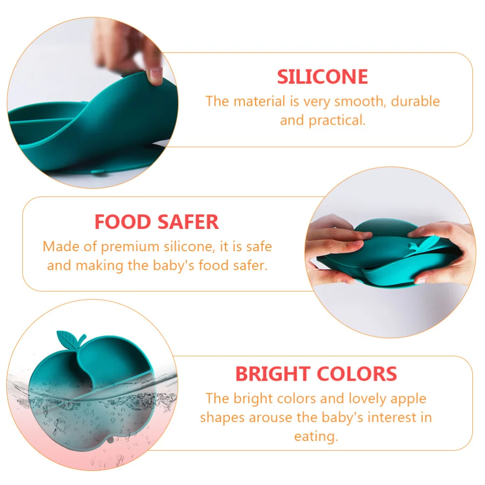 

1pc Baby Silicone Dinner Plate Integrated Modeling Grid Plate for Children