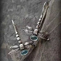 exquisite dragonfly silver natural aquamarine colors diamond earrings woman engagement anniversary party accessories fine