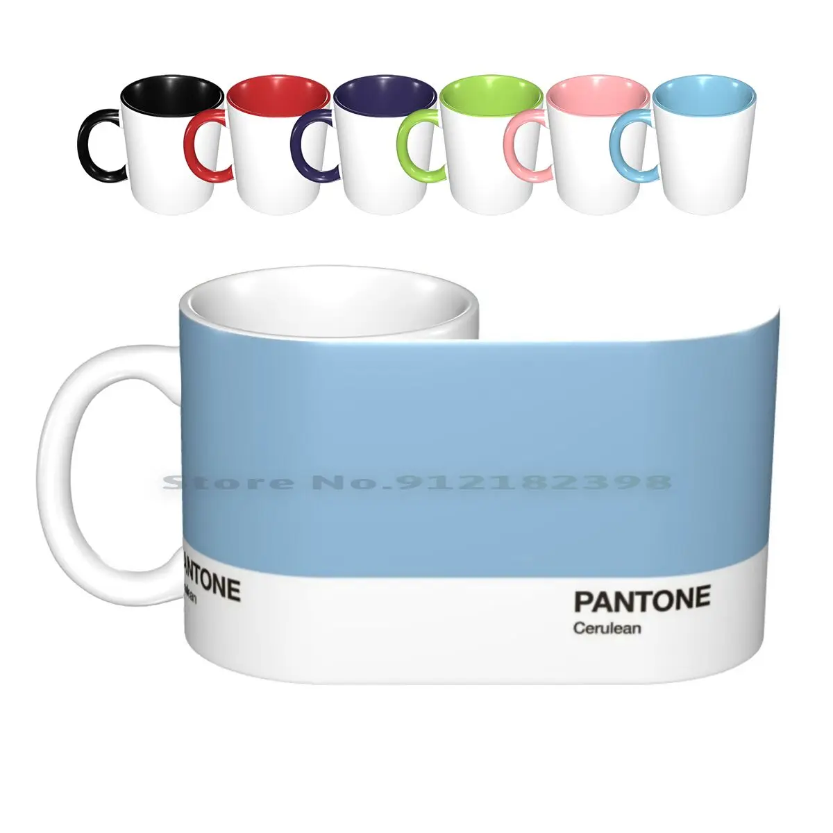 

Pantone Cerulean. Цветовая палитра весна-лето 2021 с модной неделью Нью-Йорка Pantone. Керамические кружки, кофейные чашки, кружка для молока и чая