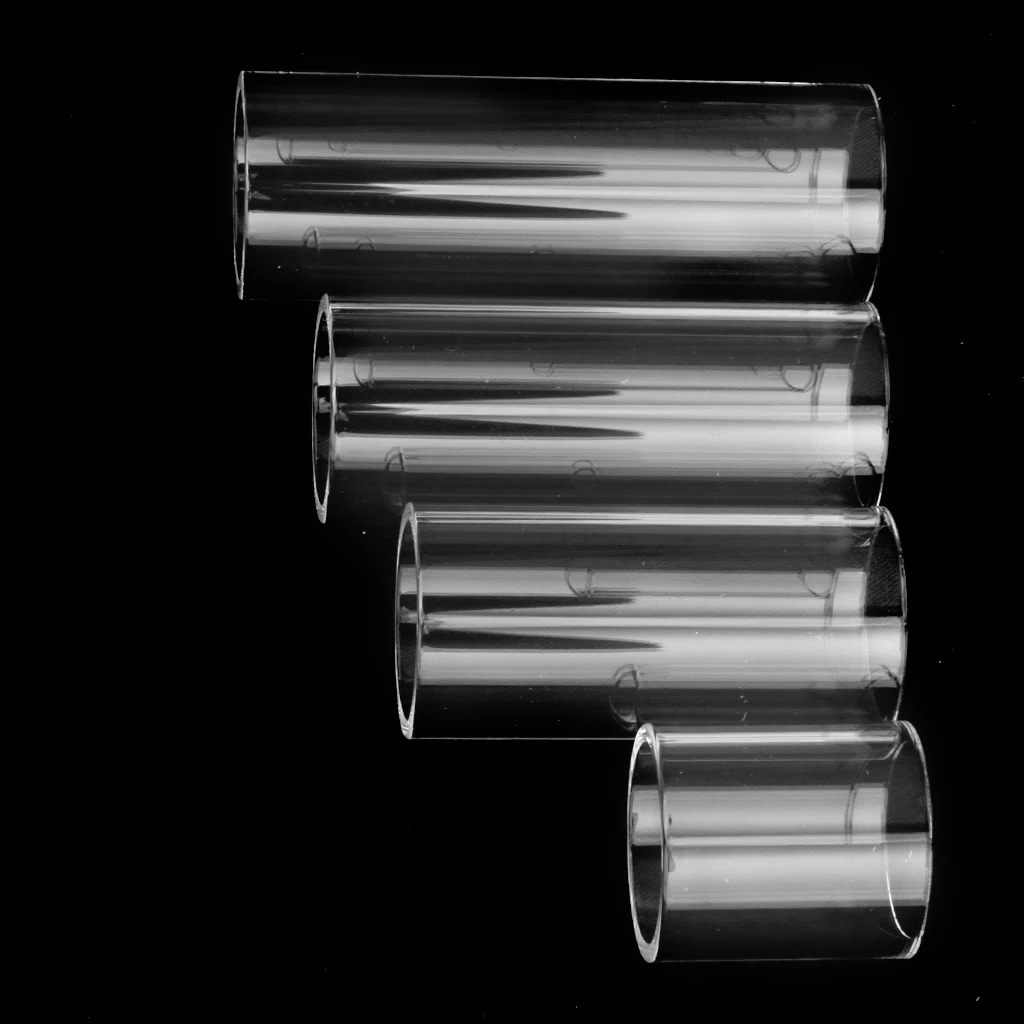 

4Pcs Brass Guitar Slide Bottle Clear Borosilicate Guitare Finger Slide Bar