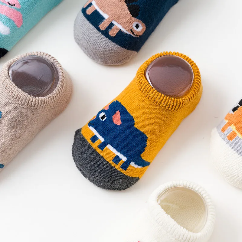 Calcetines 100% algod&oacute;n antideslizantes para beb&eacute;, zapatos c&aacute;lidos de goma para el hogar, para reci&eacute;n nacidos, ni&ntilde;as y ni&ntilde;os-3