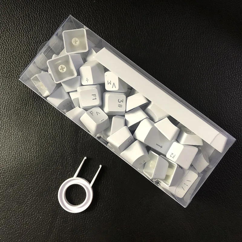 White (Case) Русские колпачки для механической клавиатуры, совместимые с переключателями MX, сменные прозрачные колпачки со светодиодным освещением - Цвет: White (Case)