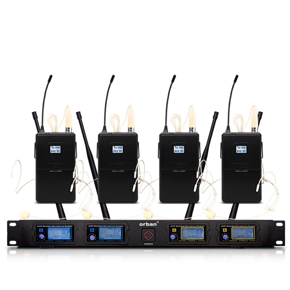 

Professional wireless microphone system head-mounted microphone for church school speech stage performance microphone wireless