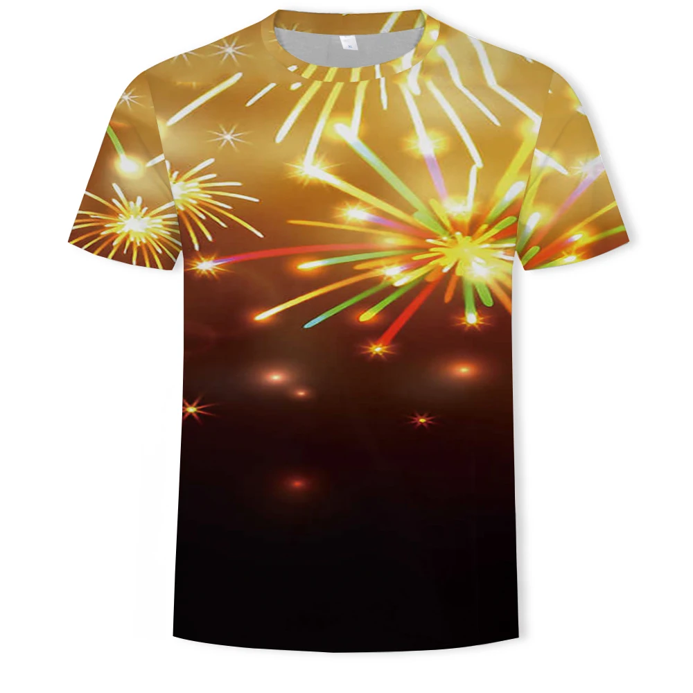 

Funny 3D printing T-shirt 2021 round neck short sleeve casual T-shirt Christmas essential Christmas gift 2