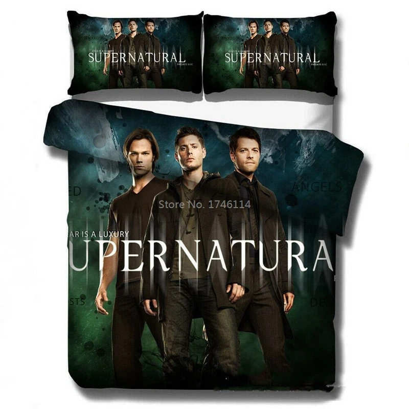 

Twin Full Queen King Size Bedding Set Supernatural TV Series 3D Duvet Cover Set Comforter Cover Pillowcase Bed Linens Bedclothes
