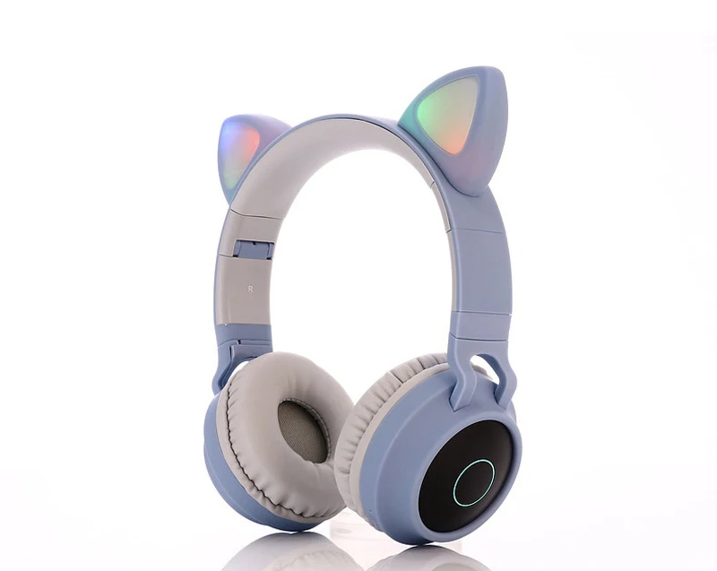Sky blue no box E T кошачьи наушники беспроводные Bluetooth наушники светодиодный кошачий наушник гарнитура для iPad Телефон Bluetooth кошачьи наушники музыкальные наушники - Цвет: Sky blue no box
