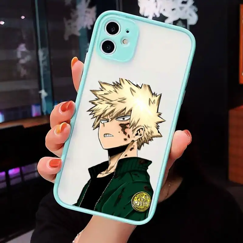 

My Hero Academia anime katsuki and kacchan Phone Cases matte transparent For iphone 7 8 11 12 plus mini x xs xr pro max cover