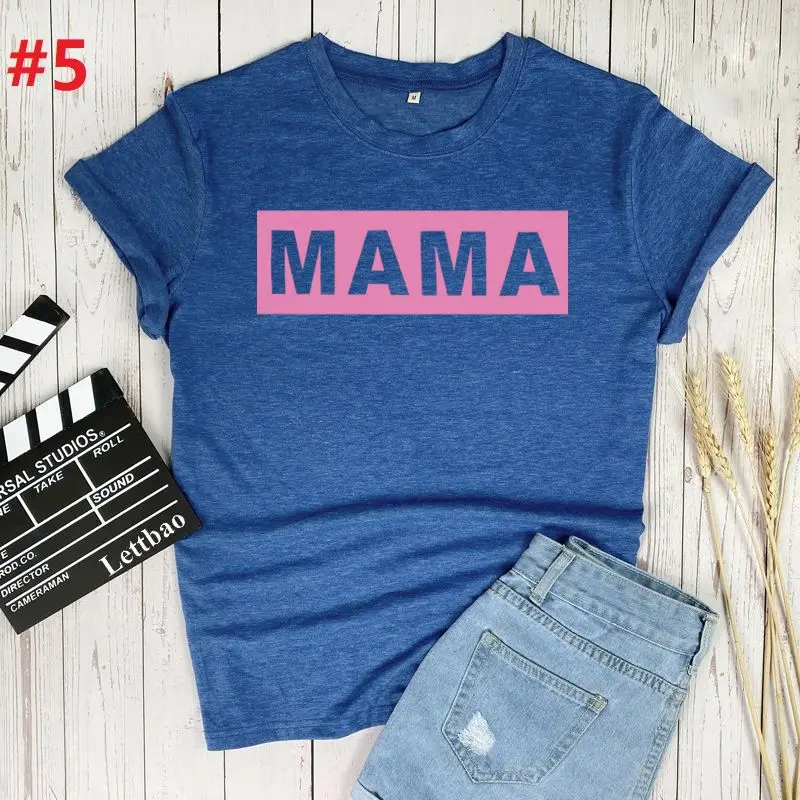 

Mama Letter Print Women T-Shirt Summer Short Sleeve Casual O-neck Tshirt Casual Harajuku Lady Girl Top Tee Women Clothes
