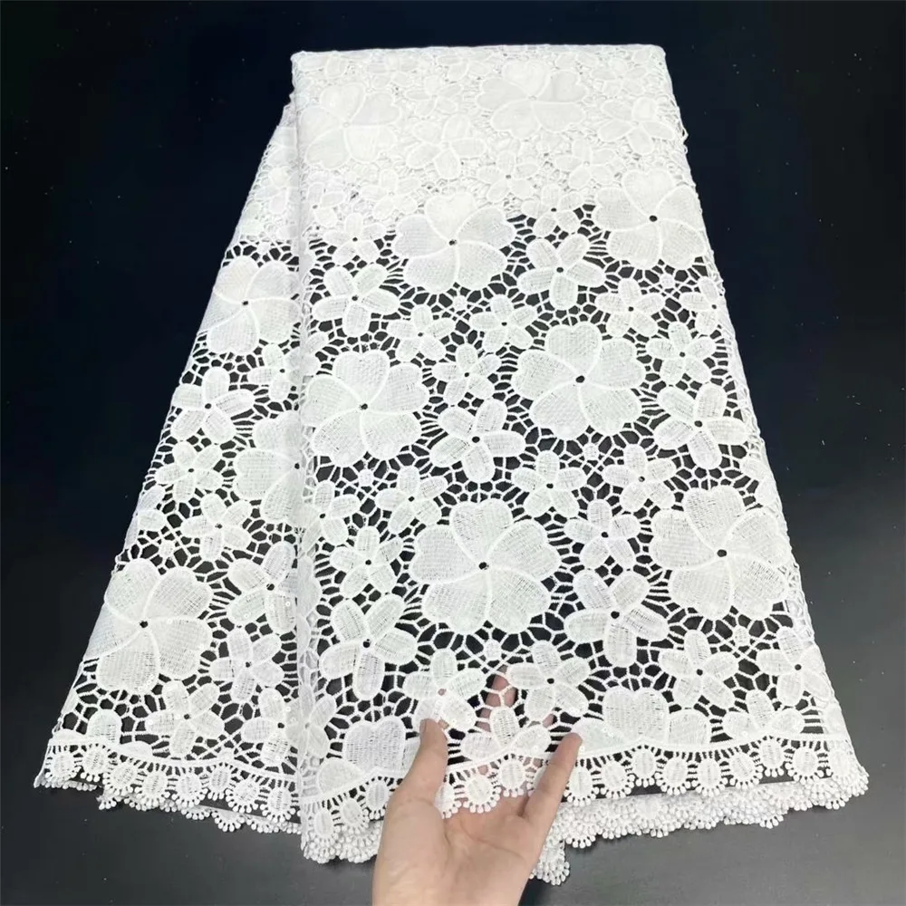 

SJ Lace New Arrival High Quality Lace African Lace Fabric 2021 Guipure Cord Nigerian Fabric Weaving For Womem Wedding j6-47