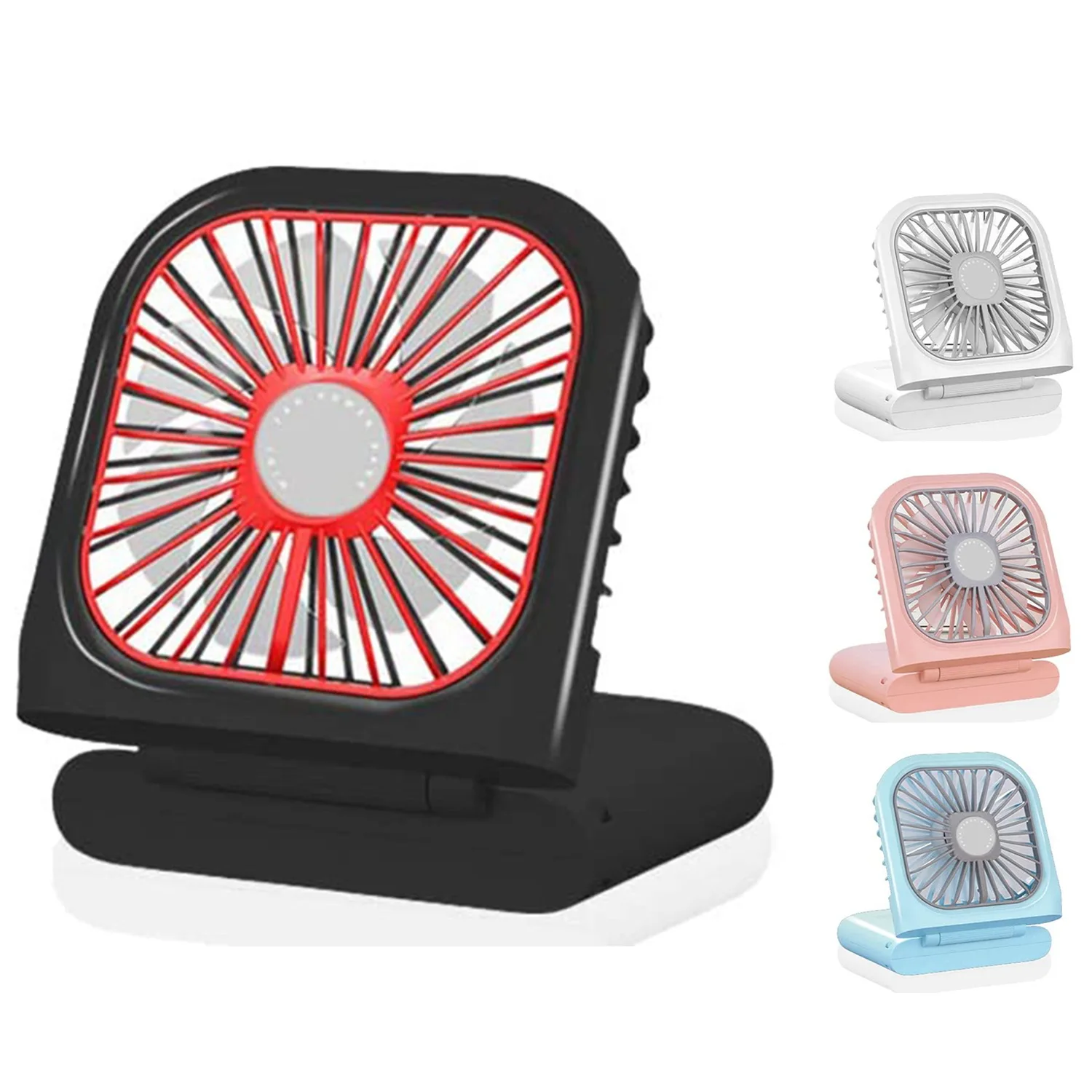 

Mini-Portable-Personal-Fan, 3 Speeds Adjustable, Foldable Rechargeable Handheld Small USB Neck Fan Quiet