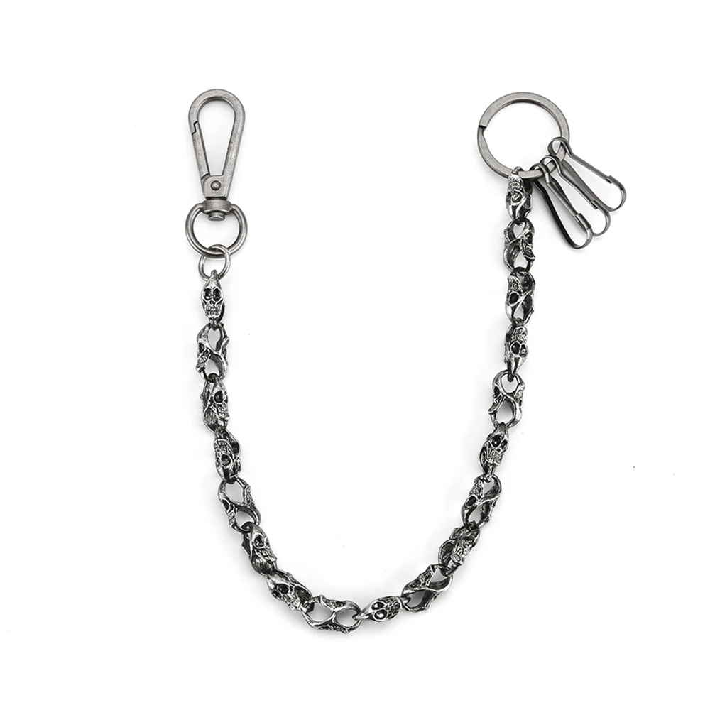 Хип хоп Готический Стиль Мужской Скелет Черный Пояс аксессуары кошелек Цепь