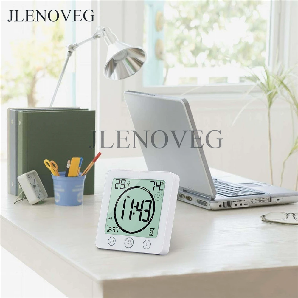 Waterproof Bathroom Clock and Timer for Shower Digital Water Resistant Alarm Clocks with Suction Cup Proof Bathro | Дом и сад