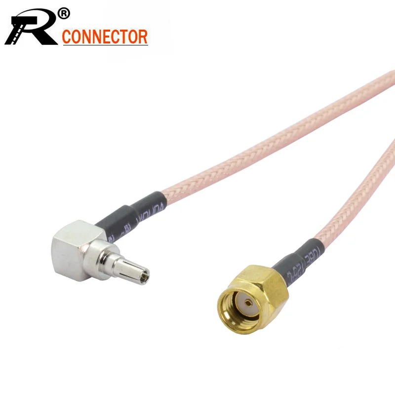 2 шт./лот CRC9 папа правый угол к RP SMA разъем RF коаксиальный кабель RG316 Pigtail 15 см |