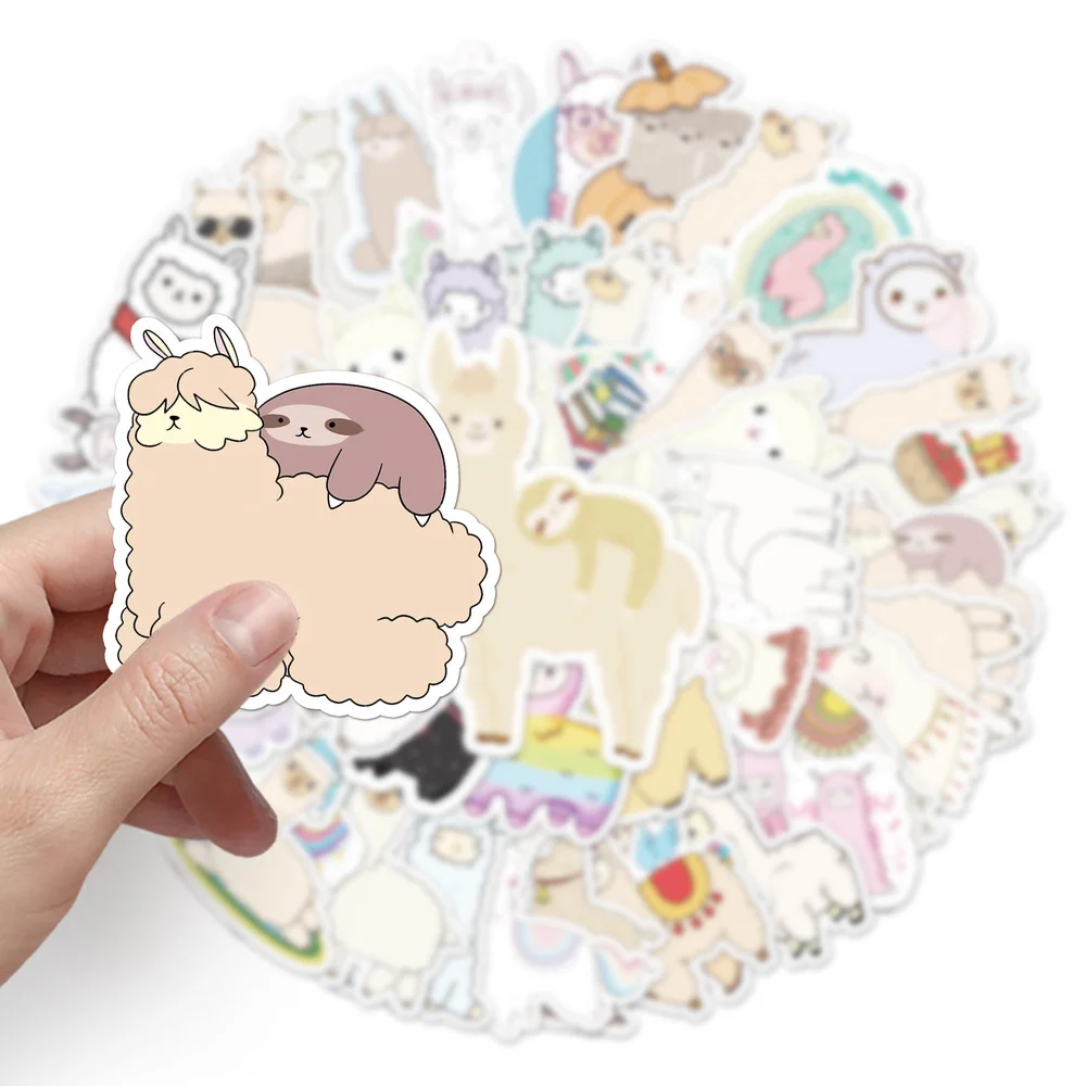 

10/50Pcs Cartoon Animal Cute Llama Alpaca Stickers for Laptop Luggage Motorcycle Phone Skateboard Toys Car Diary Pegatinas