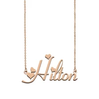 hilton name necklace custom name necklace for women girls best friends birthday wedding christmas mother days gift